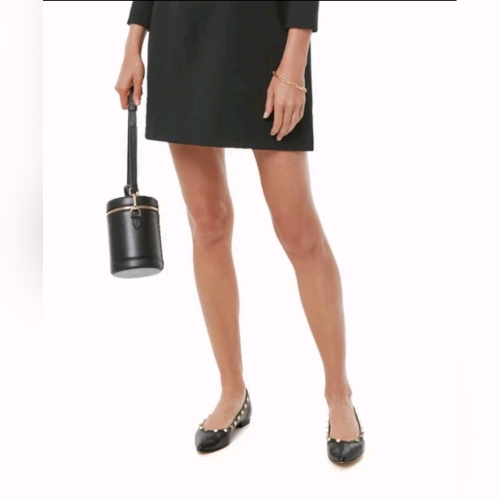 NIB FSNY Nisim Liron Ladies Black Leather Flats with Studs Size 9B In Black Iron